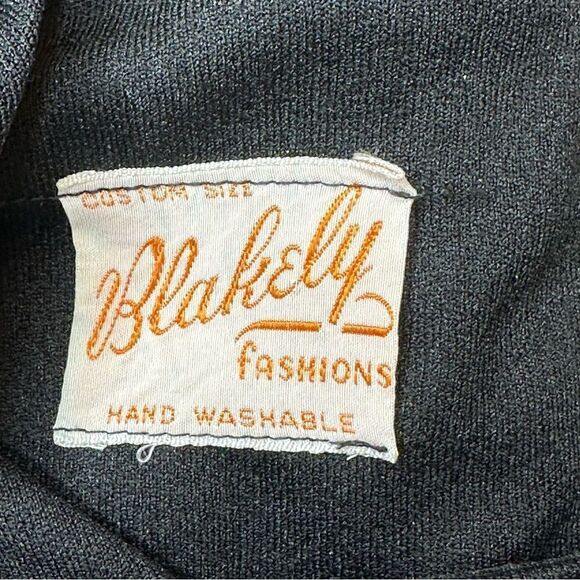 BLAKELY Vintage Black Mid Length Shift Dress Large - Picture 5 of 16